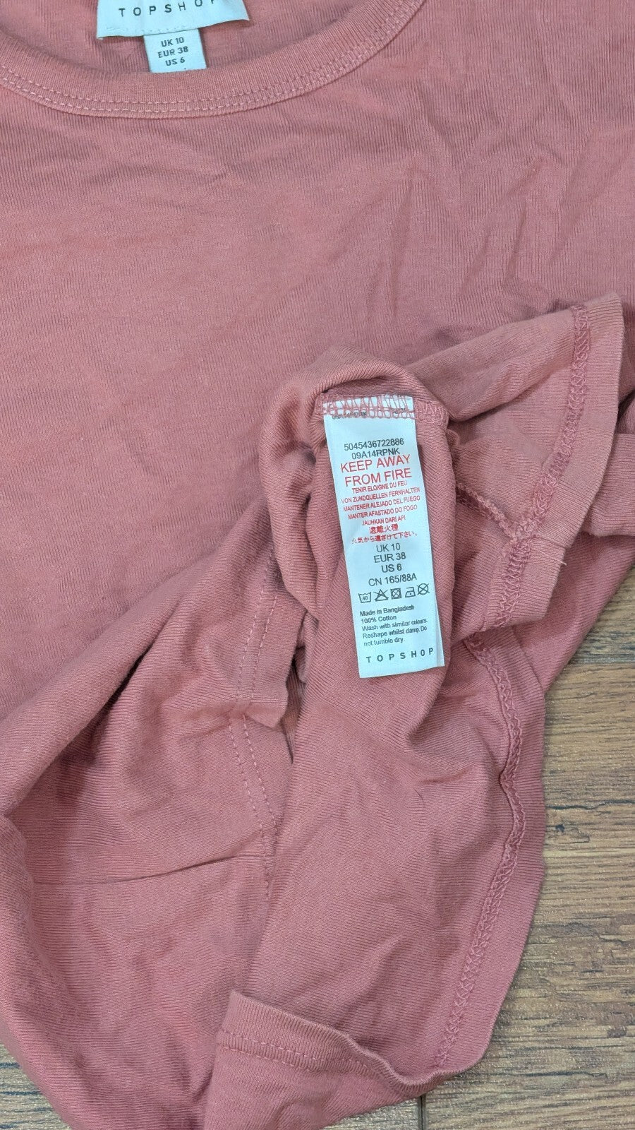 Topshop Women's T Shirt - Pink - Size 10