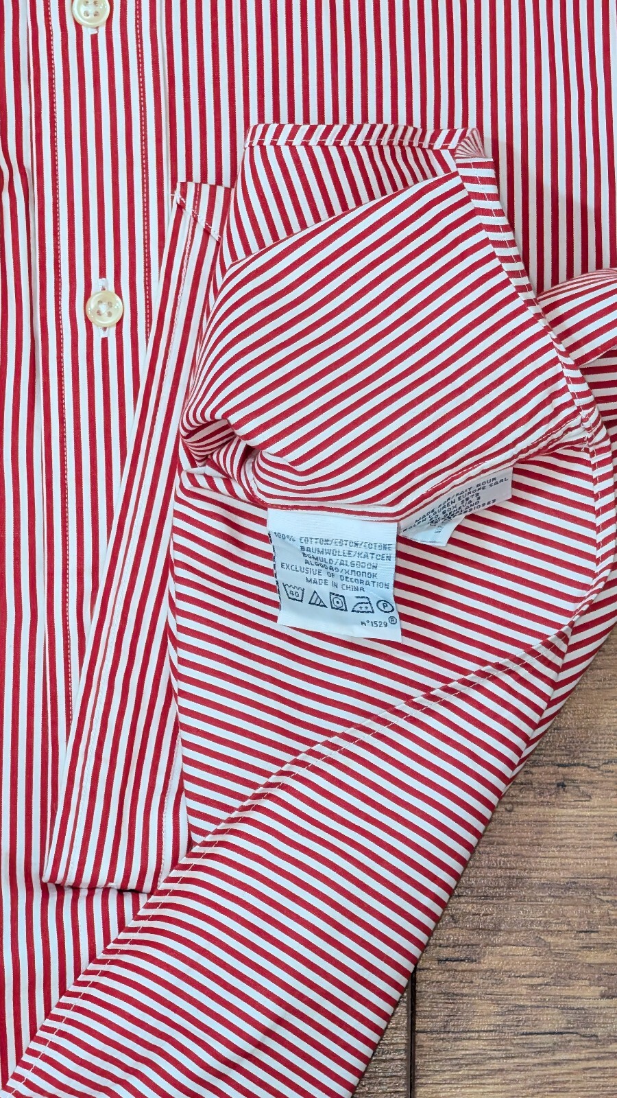 Ralph Lauren Men's Custom Fit Striped Shirt - Red - Size Large