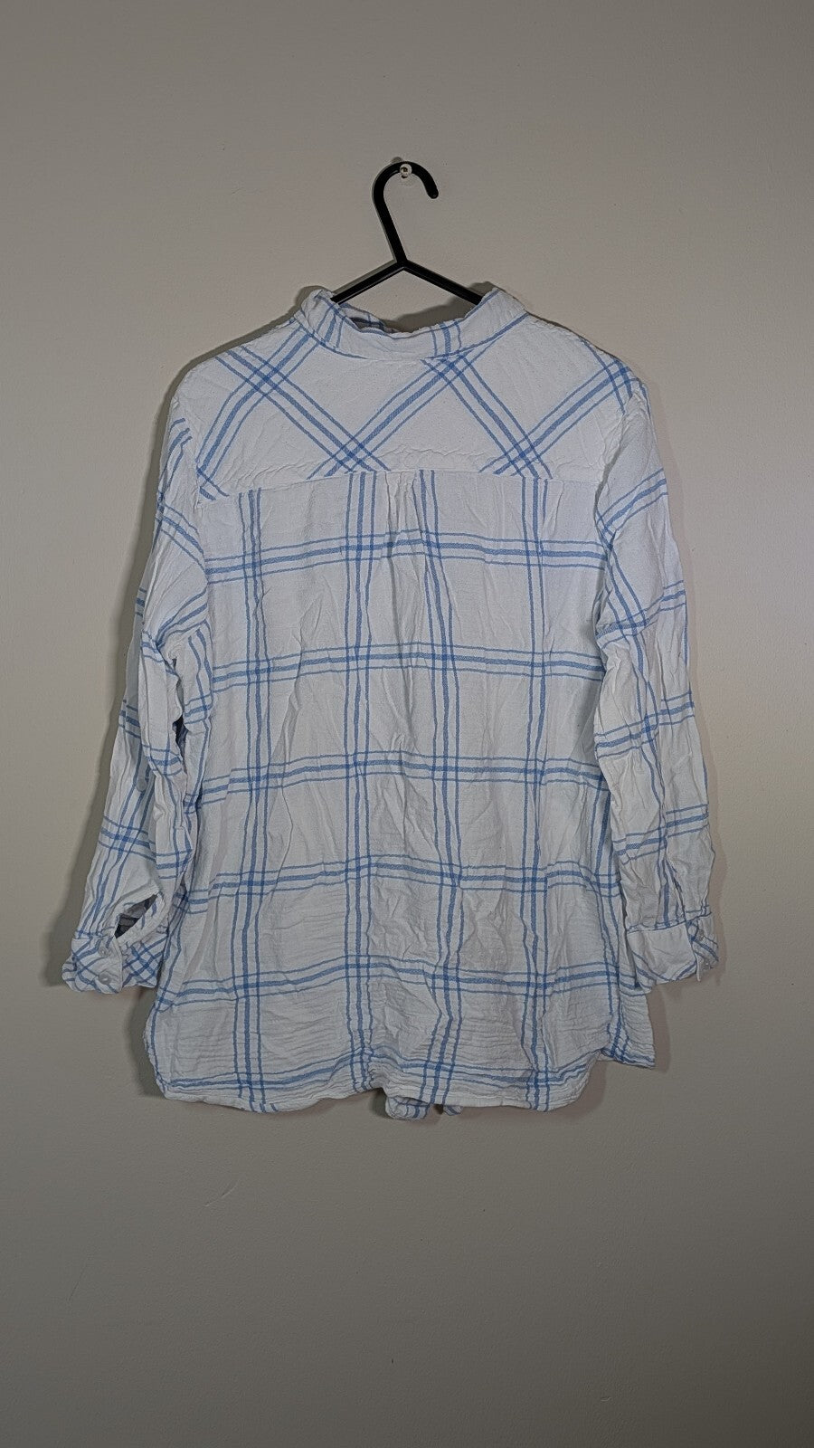 Peacocks Women's Check Shirt - White - Size 18