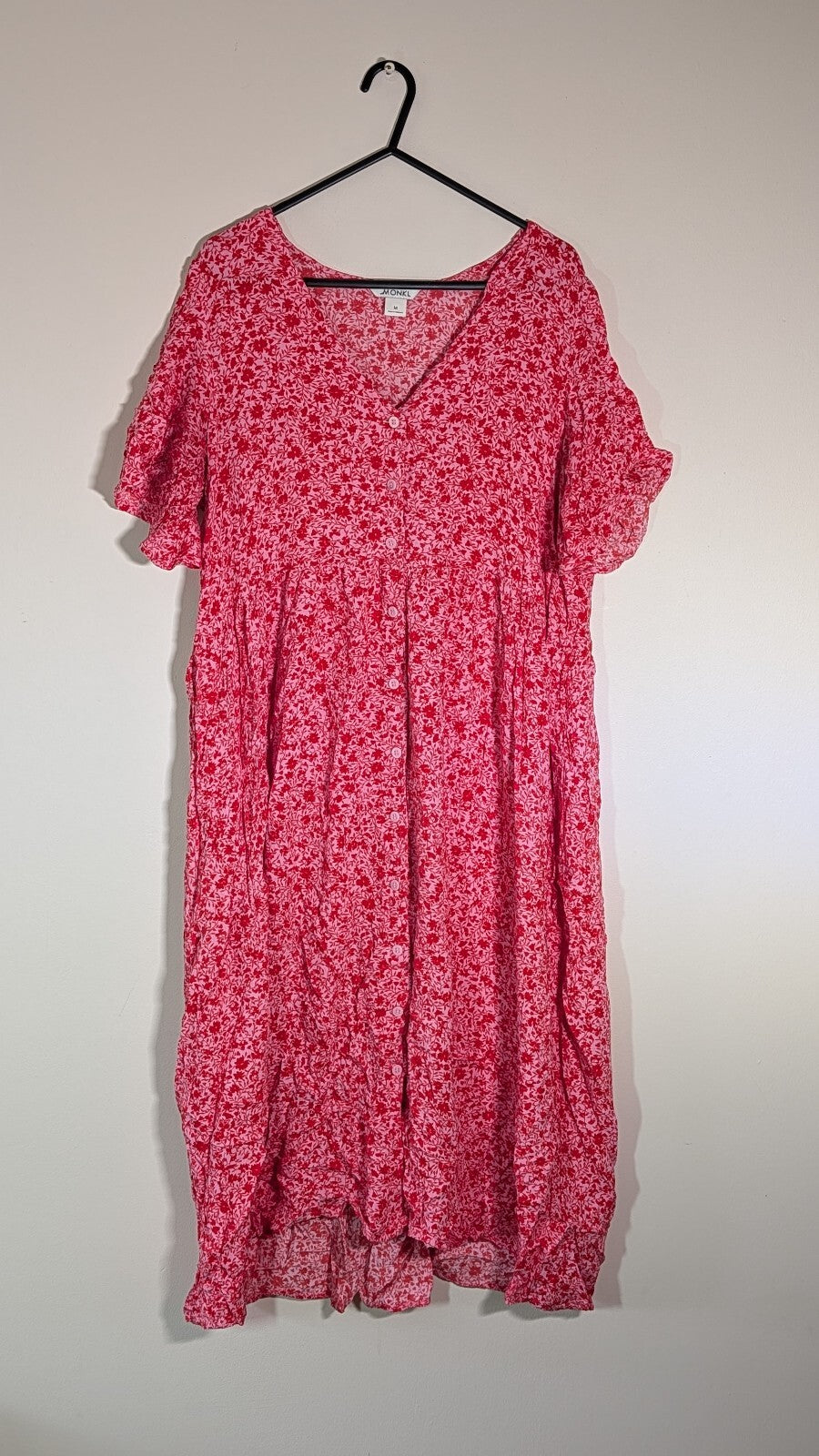 MONKL Women's Floral Dress - Red - Size Medium