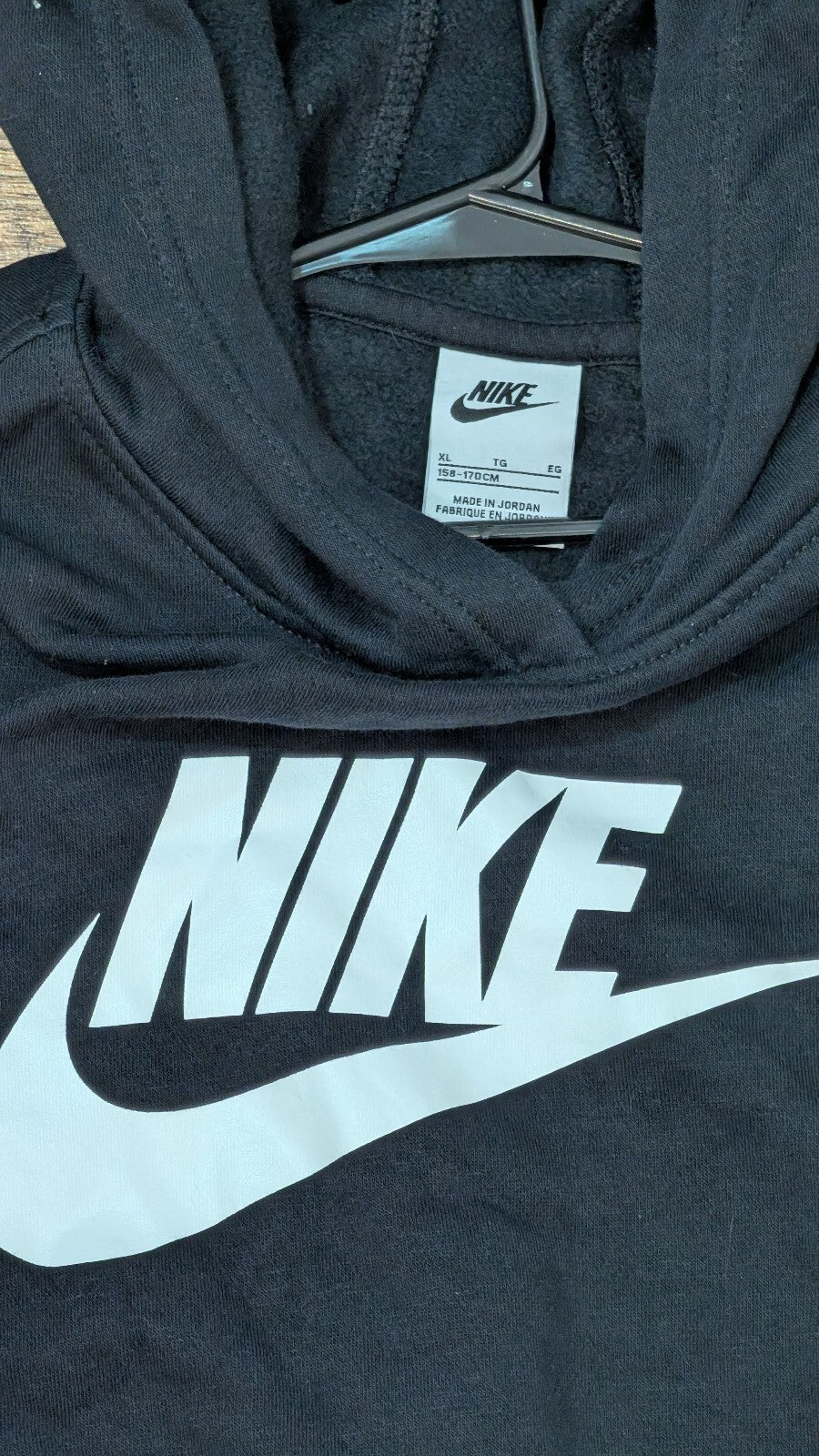 Nike Kid's Boys Hoodie Sweatshirt - Black - Size XL