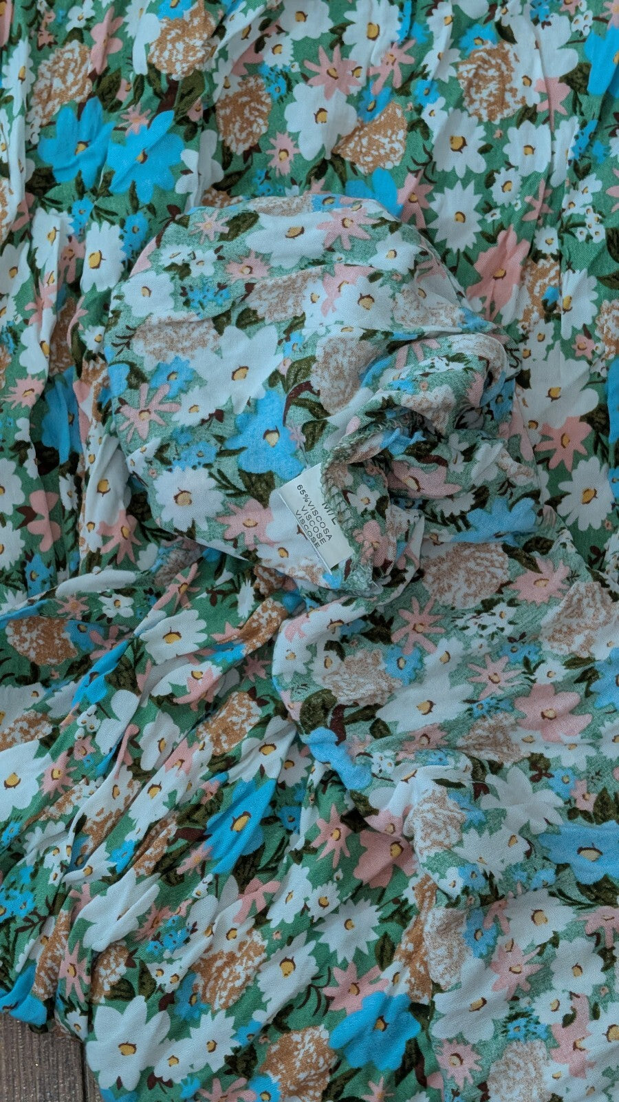 Miss Lady Women's Floral Dress - Green - Size Medium