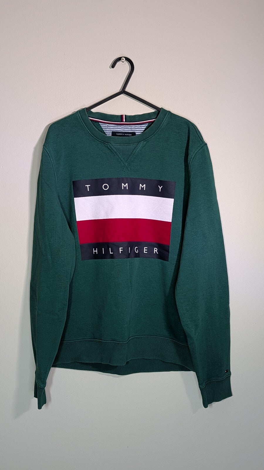 Tommy Hilfiger Men's Sweatshirt Jumper - Green - Size Medium