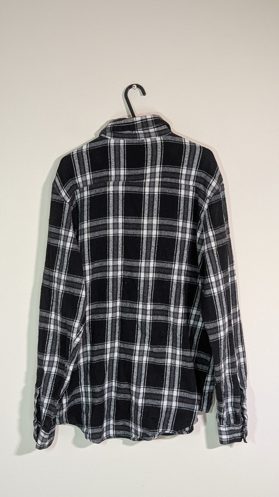 Boohoo Men's Check Shirt - Black - Size Large