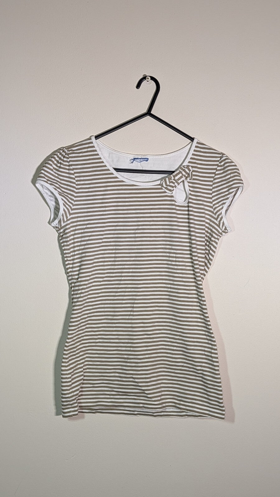 Next Women's Striped T Shirt - Brown - Size 10