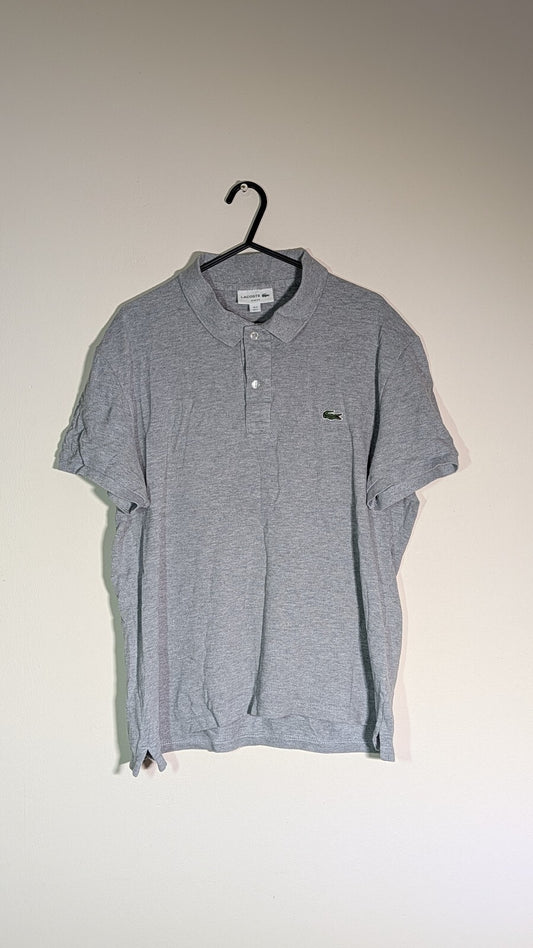Lacoste Men's Slim Fit Polo T Shirt - Grey - Size 5 / Large