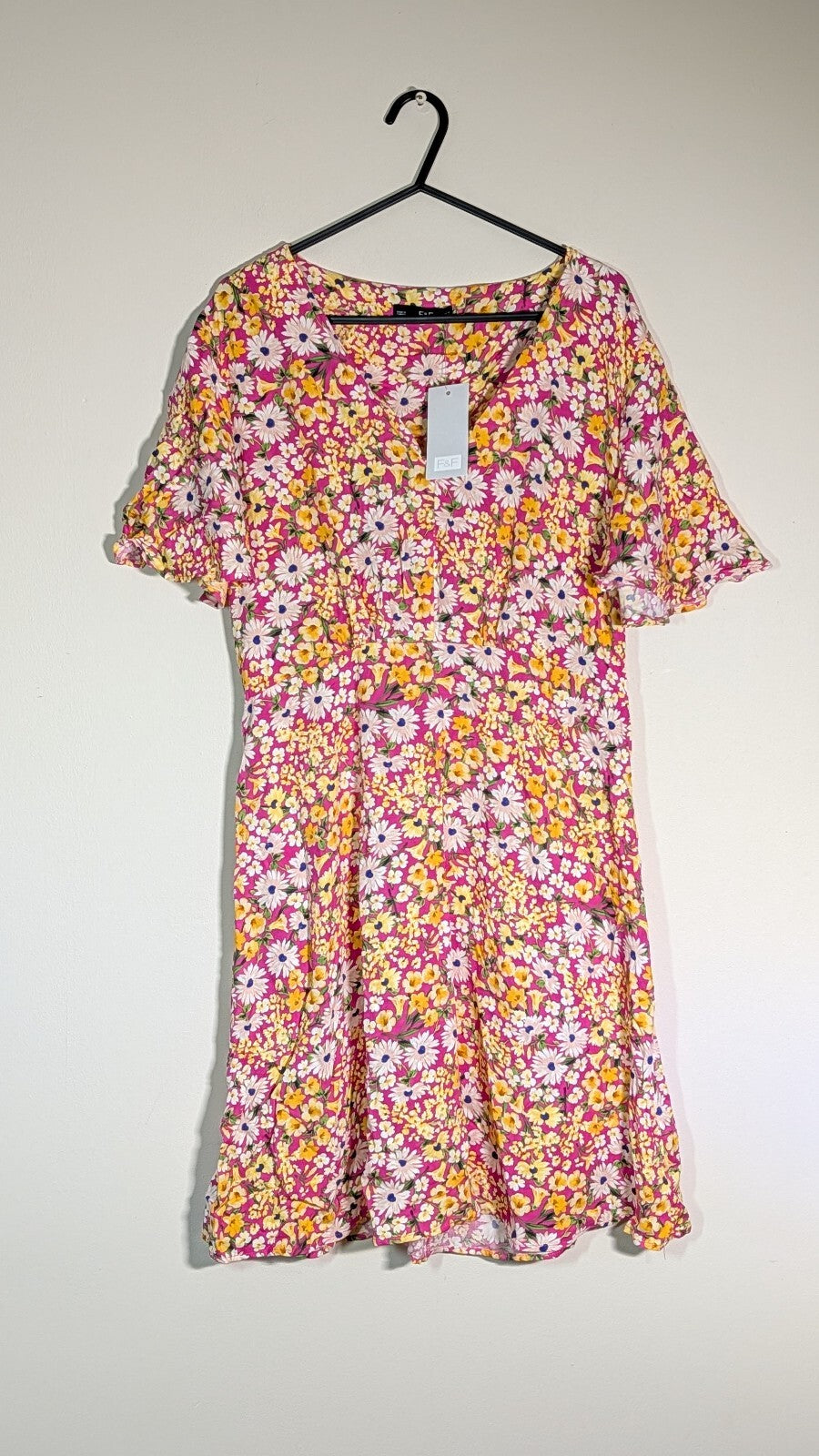 F&F Women's Floral Dress - Pink - Size 14