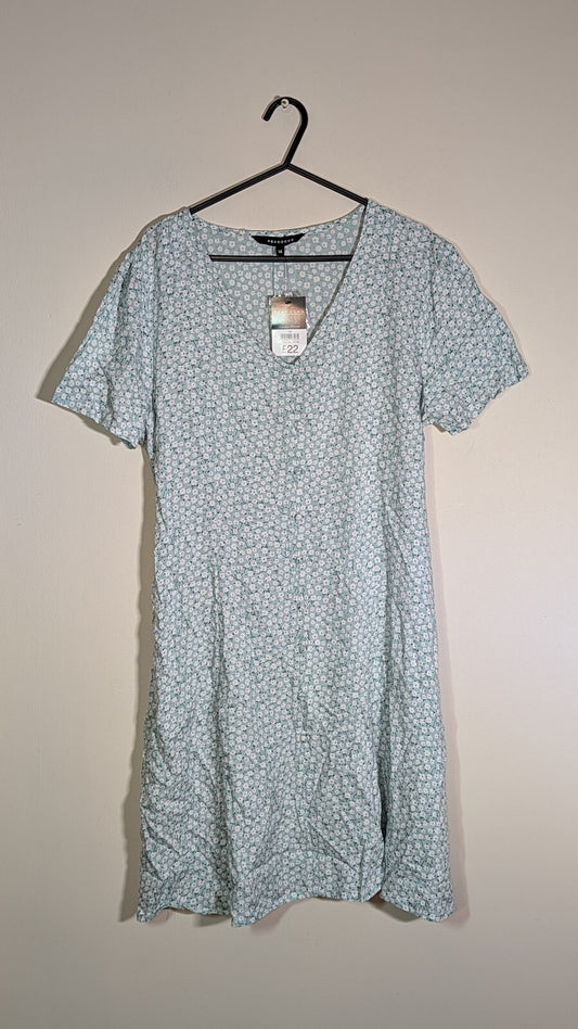 Peacocks Women's Floral Dress - Green - Size 14
