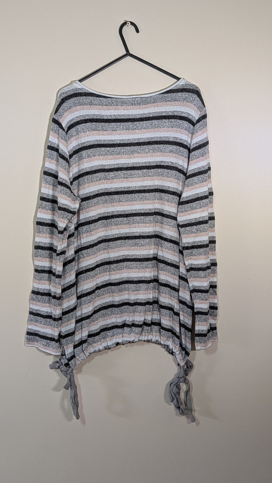 Next Women's Striped Sweatshirt Jumper - Grey - Size 18