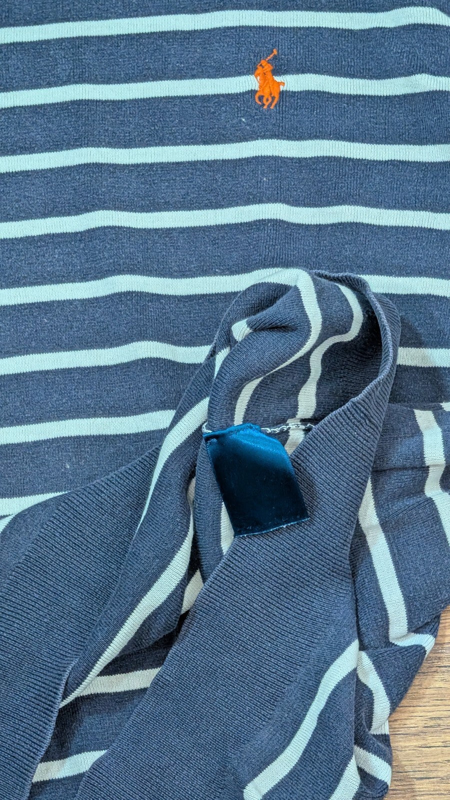 Ralph Lauren Men's Striped Sweatshirt Jumper - Navy - Size Large
