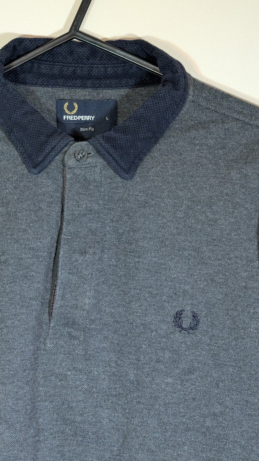 Fred Perry Men's Slim Fit Polo T Shirt - Grey - Size Large