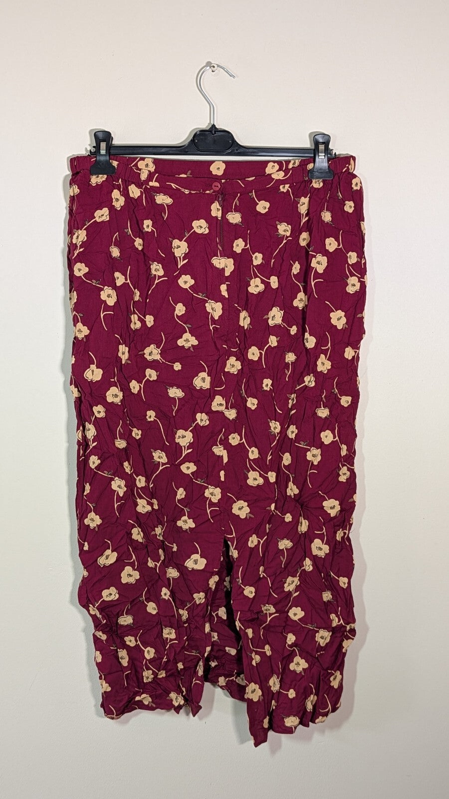 Classic Plus Women's Floral Skirt - Burgundy - Size 18