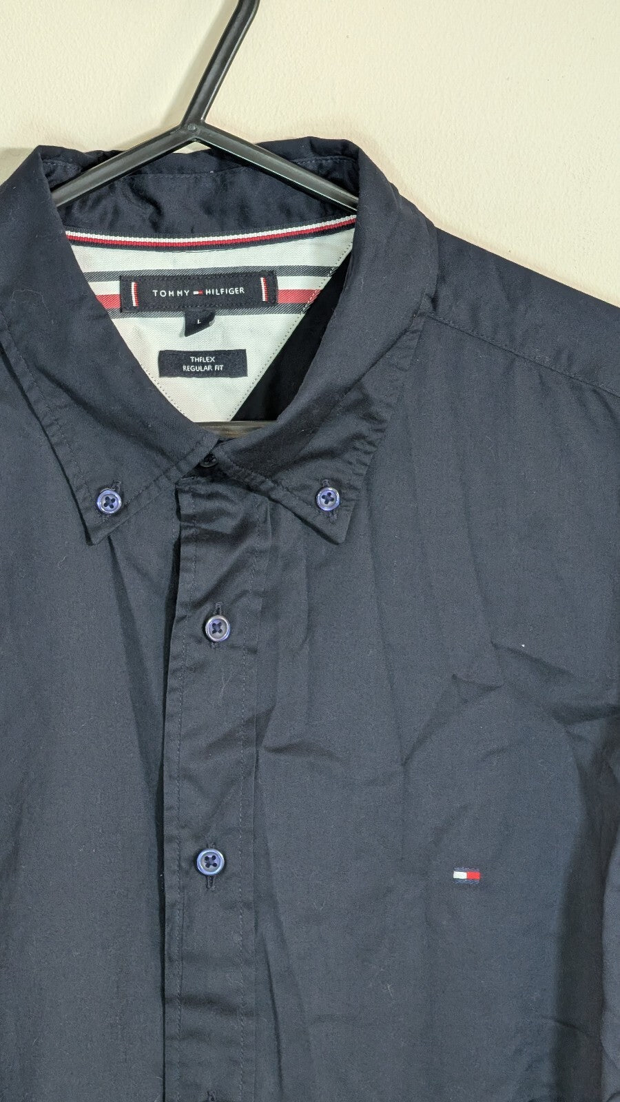 Tommy Hilfiger Men's Shirt - Navy - Size Large