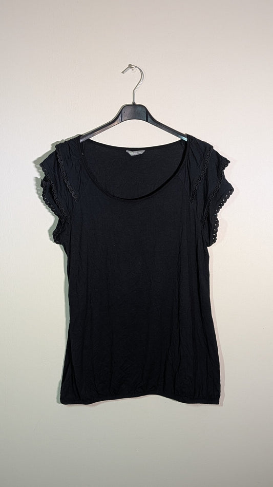 M&S Women's T Shirt - Black - Size 16