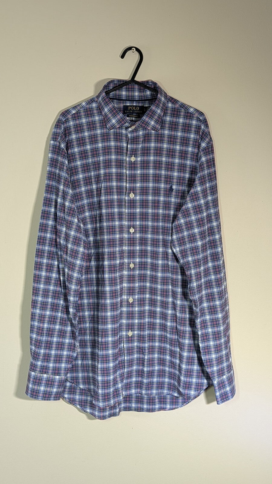 Ralph Lauren Men's Performance Check Shirt - Blue - Size Large