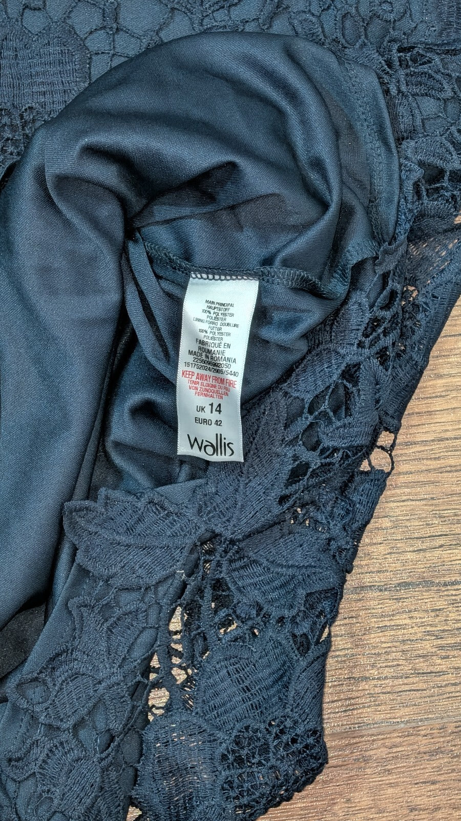 Wallis Women's Dress - Navy - Size 14