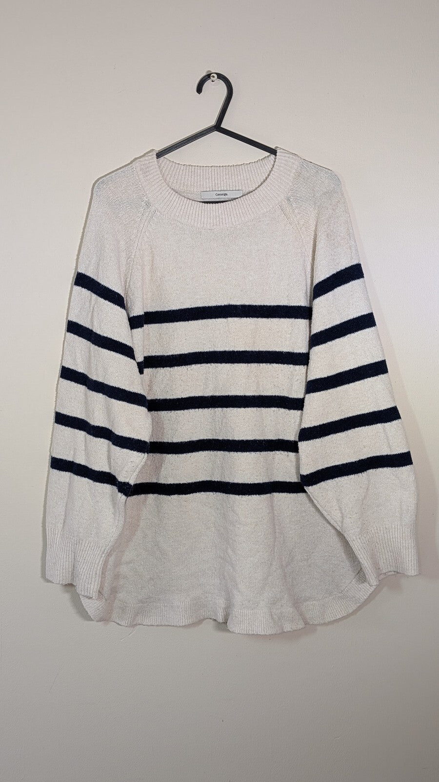 George Women's Striped Sweatshirt Jumper - Cream - Size Large