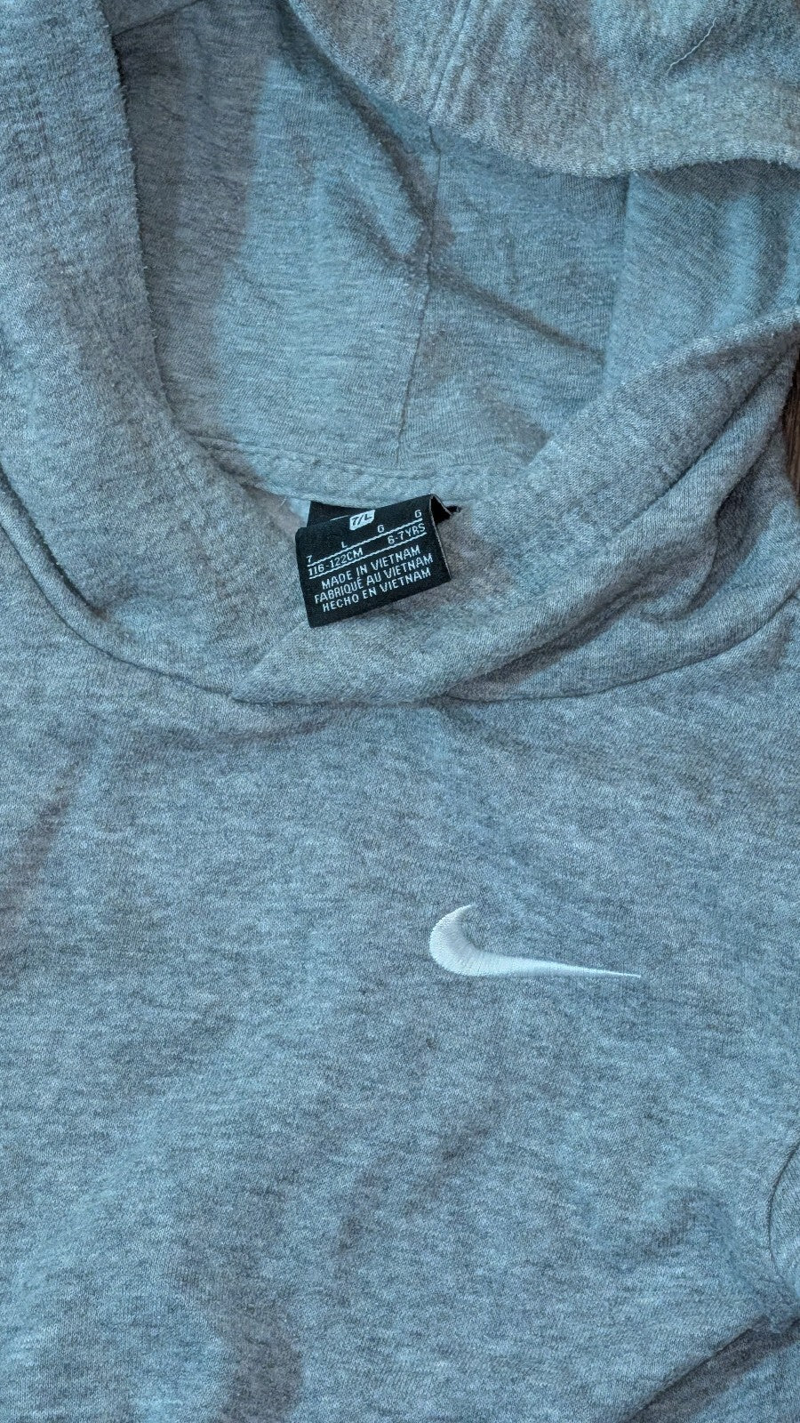Nike Kid's Boys Hoodie Jumper - Grey - Size 6-7 Years