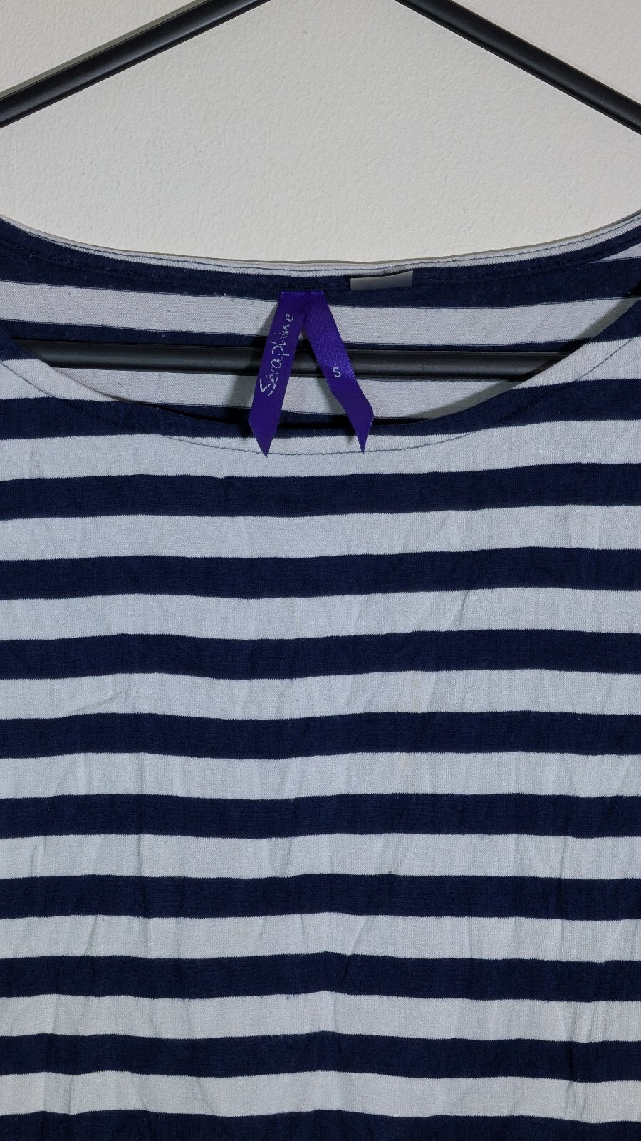 Seraphine Women's Striped T Shirt - Navy - Size Small