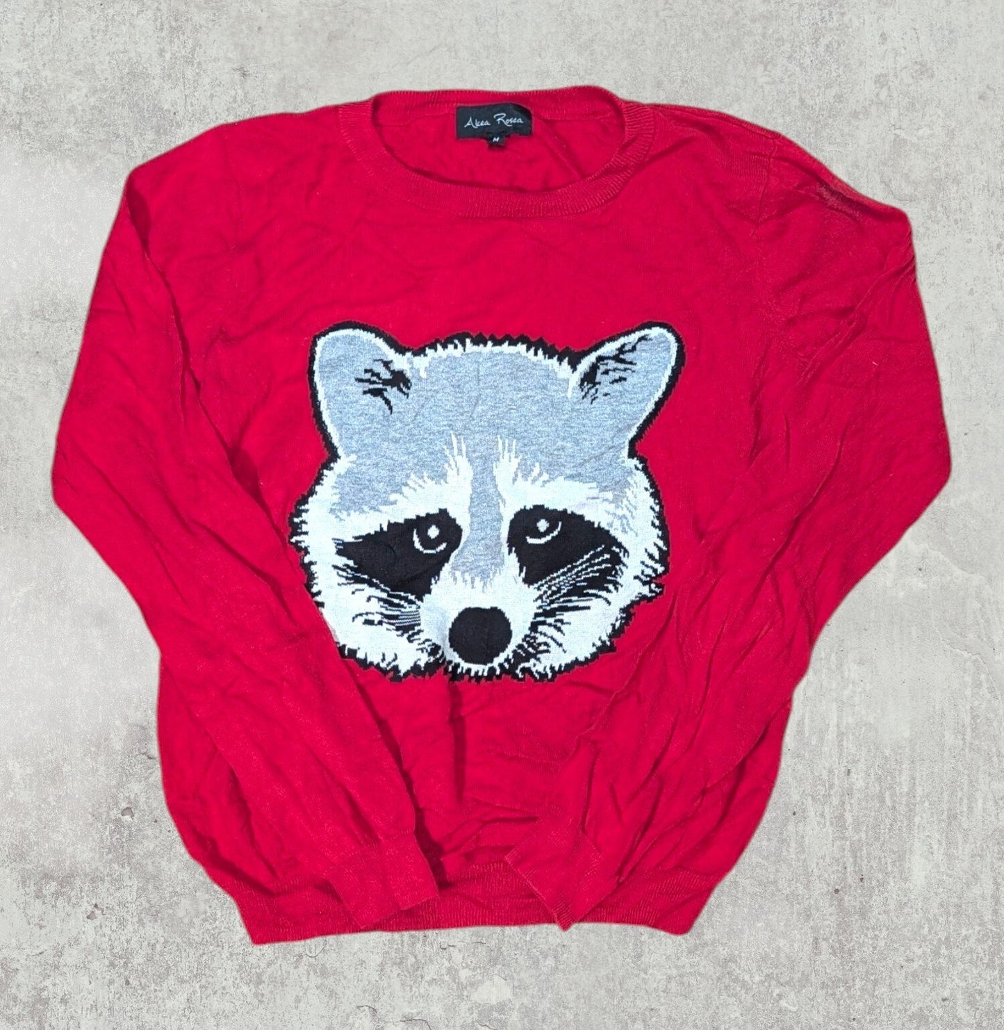 Alcea Rosea Women's Racoon Sweatshirt Jumper - Red - Size Medium
