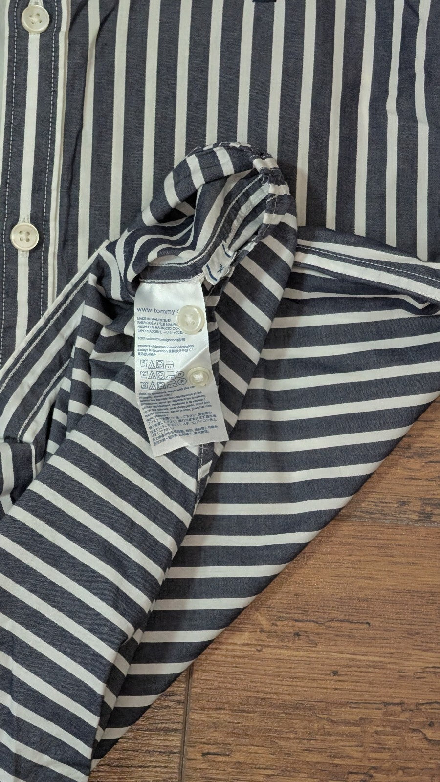 Tommy Hilfiger Men's Slim Fit Striped Shirt - Blue - Size Small