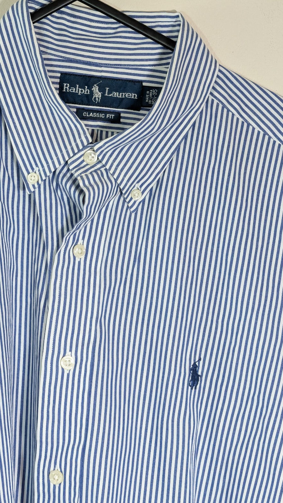 Ralph Lauren Men's Classic Fit Striped Shirt - Blue - Size XL