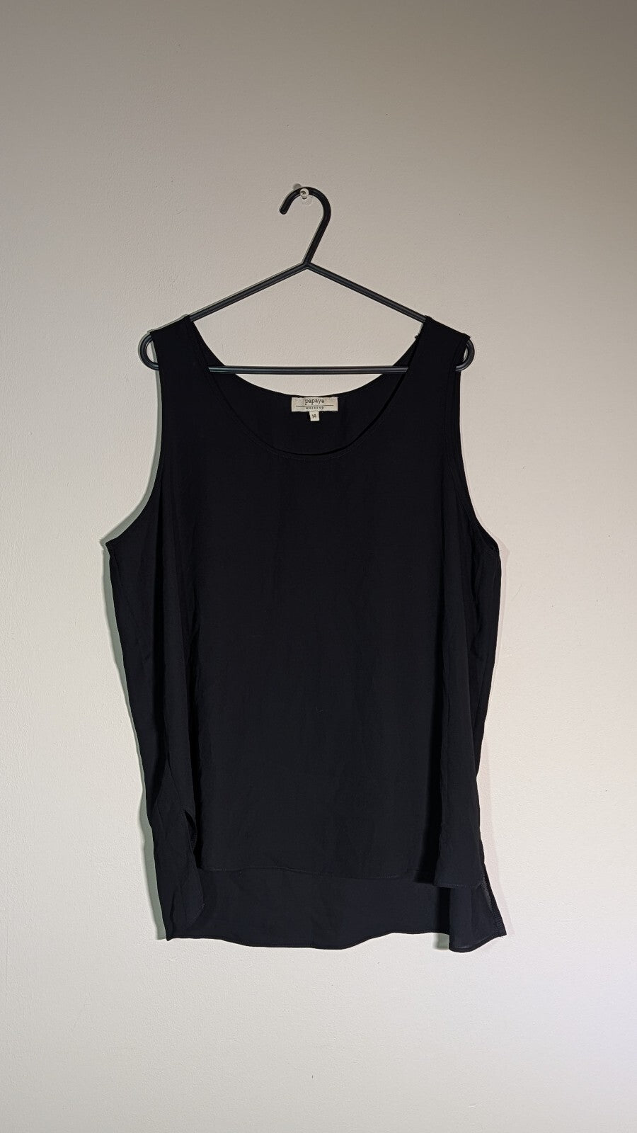 Papaya Women's Vest T Shirt - Black - Size 14
