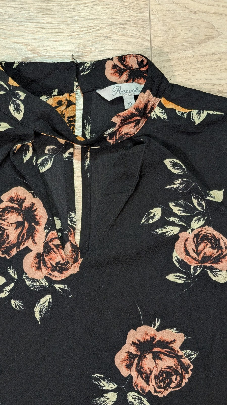 Peacocks Women's Floral Dress - Black - Size 10