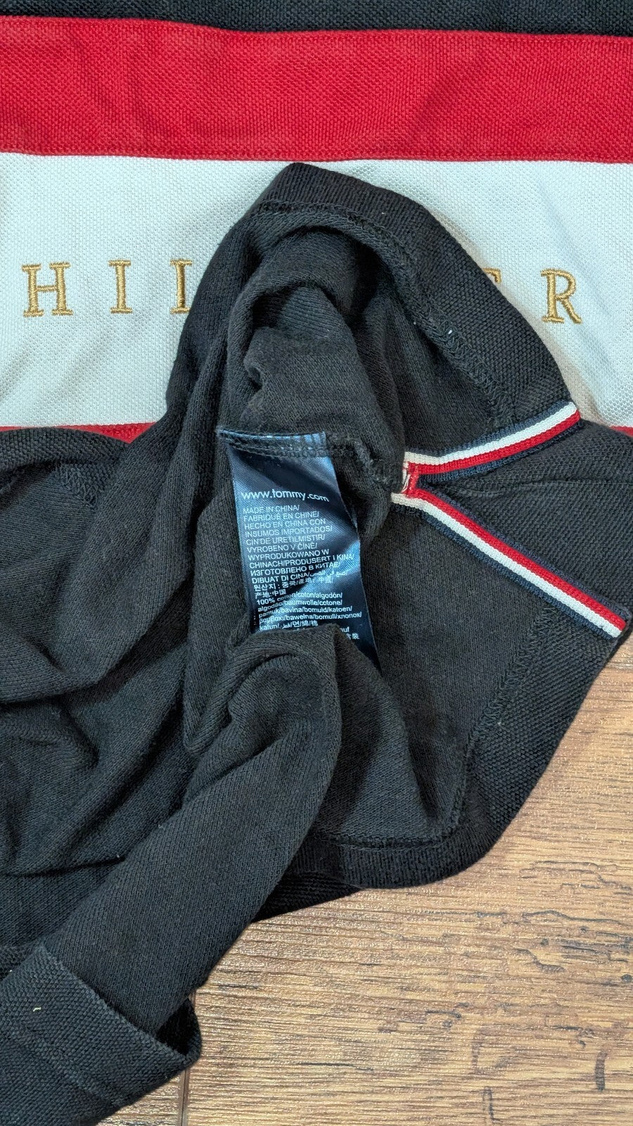 Tommy Hilfiger Men's Polo T Shirt - Black - Size Medium