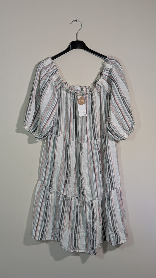 Papaya Women's Striped Dress - White - Size 14