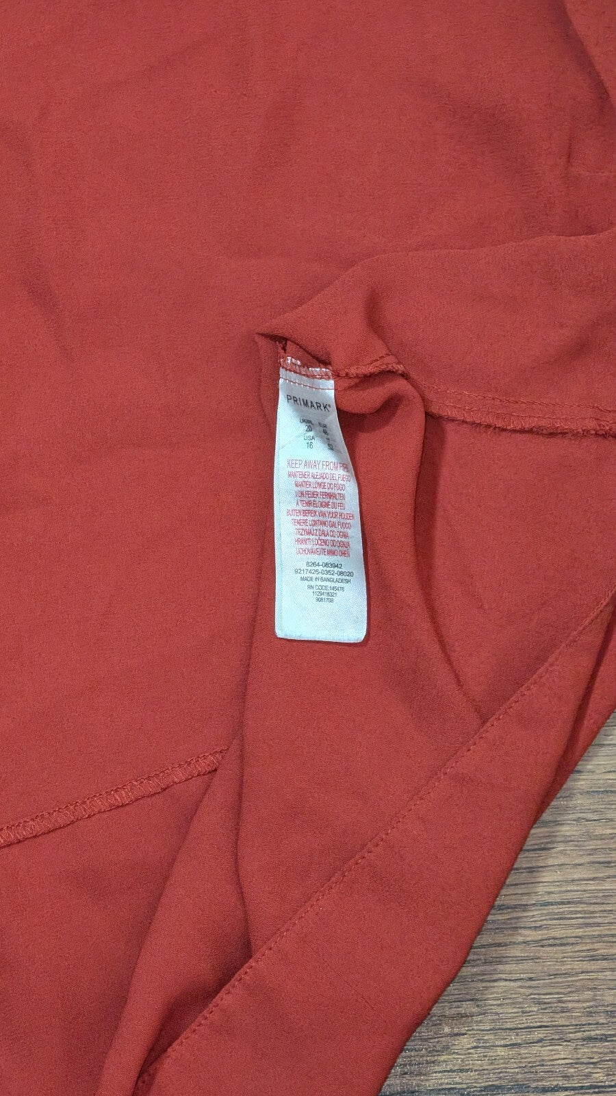 Primark Women's Vest T Shirt - Red - Size 20