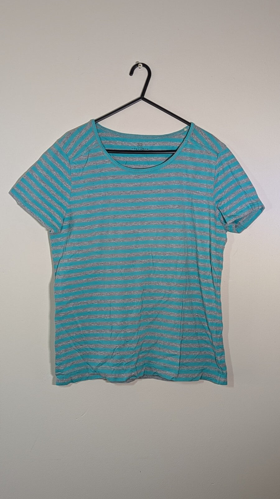 Tu Women's Striped T Shirt - Green - Size 18