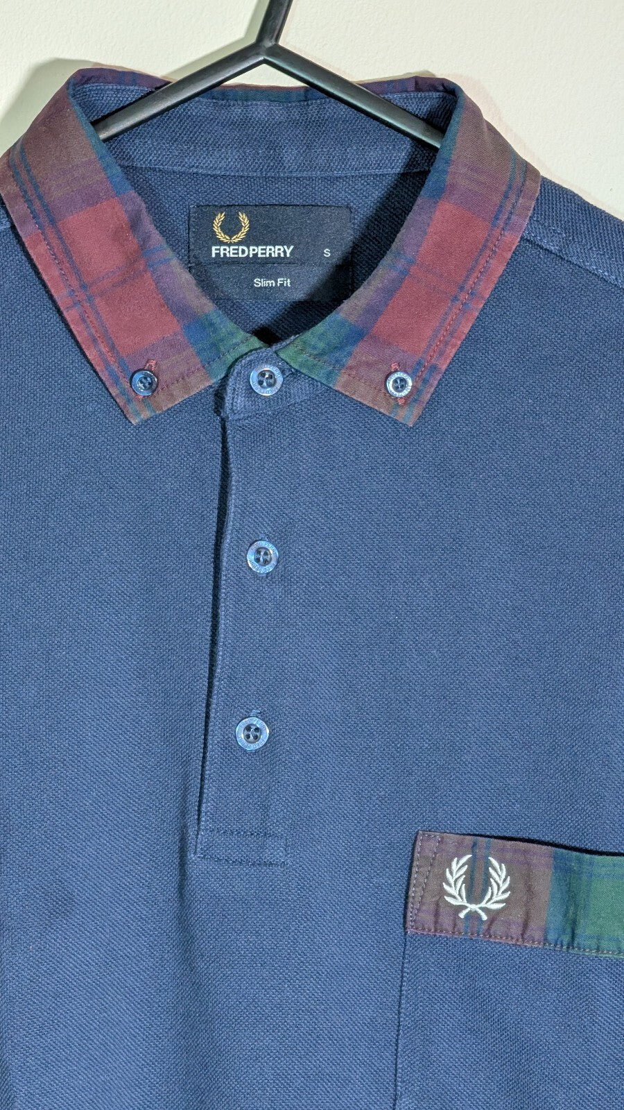 Fred Perry Men's Slim Fit Polo T Shirt - Navy - Size Small