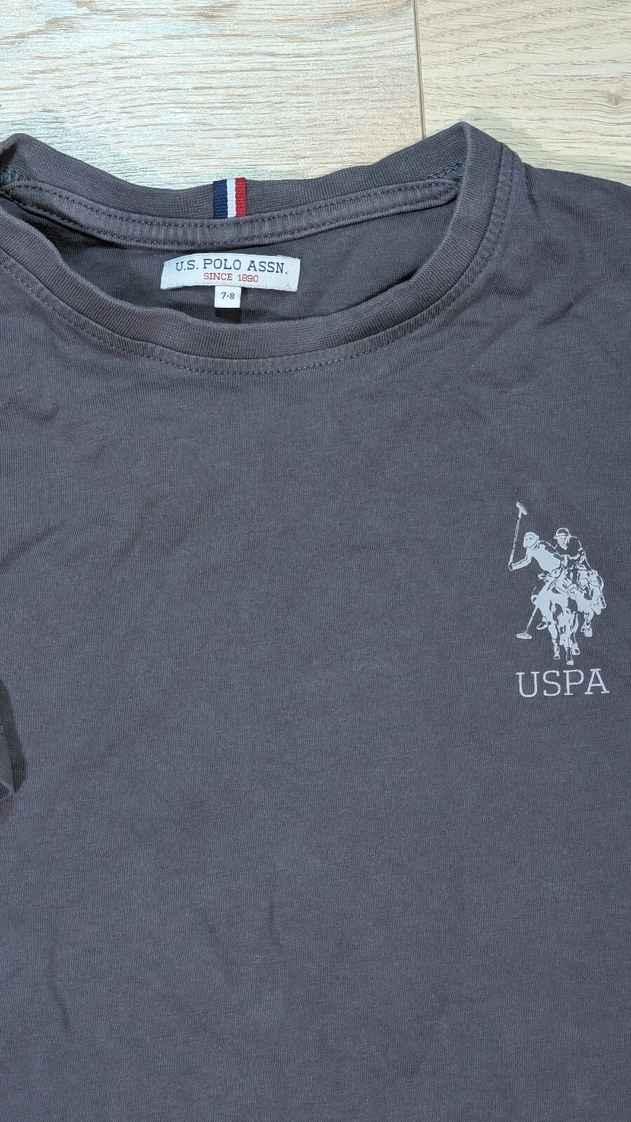 US Polo Assn Kid's Boys T Shirt - Grey - Size 7-8 Years