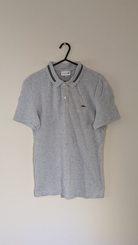 Lacoste Men's Slim Fit Polo T Shirt - Grey - Size 4 / Medium