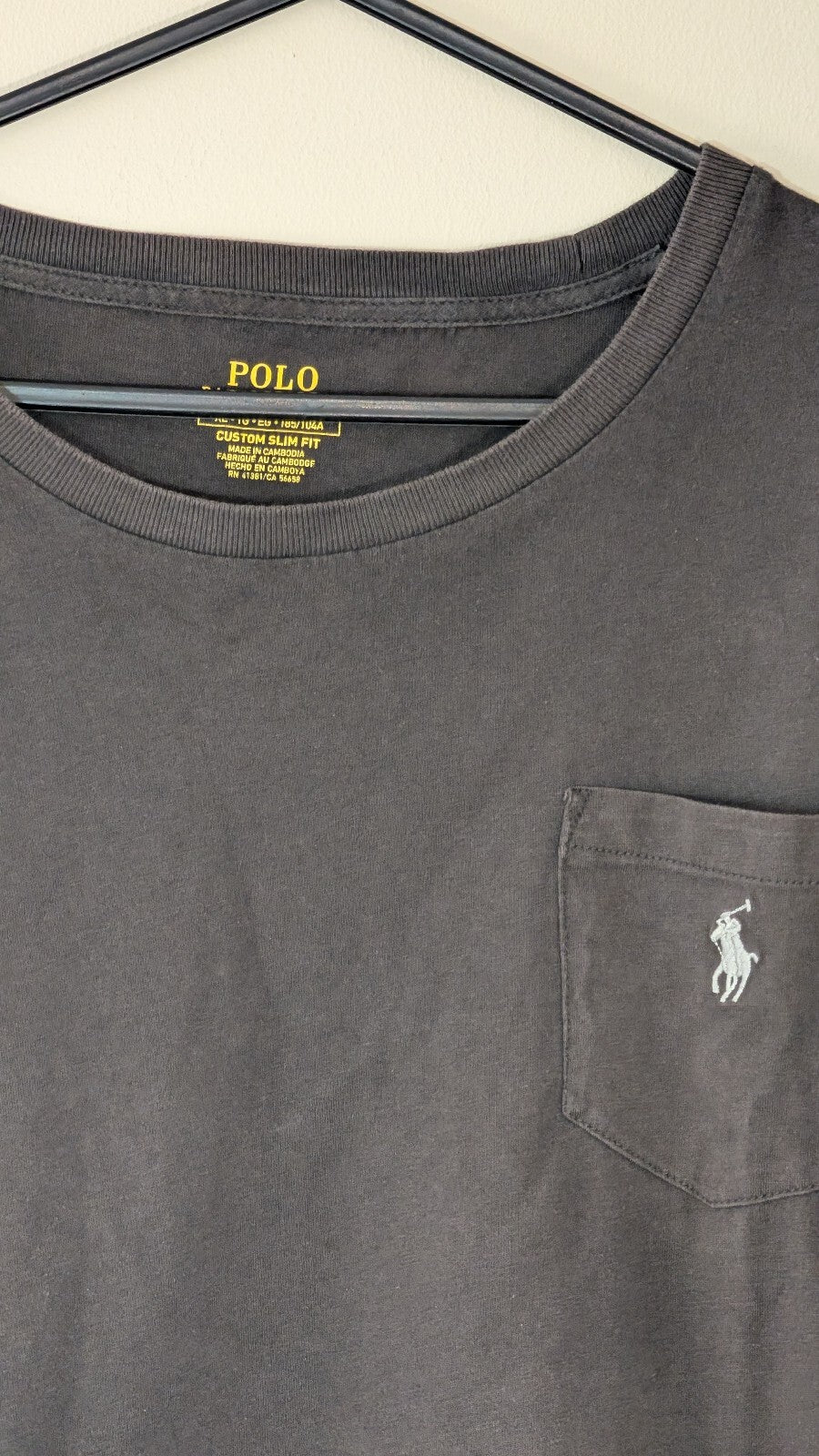 Ralph Lauren Men's Custom Slim Fit T Shirt - Grey - Size XL