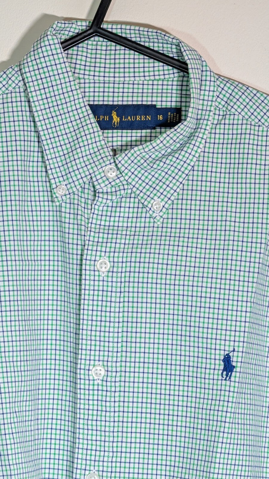 Ralph Lauren Men's Check Shirt - Green - Size Large