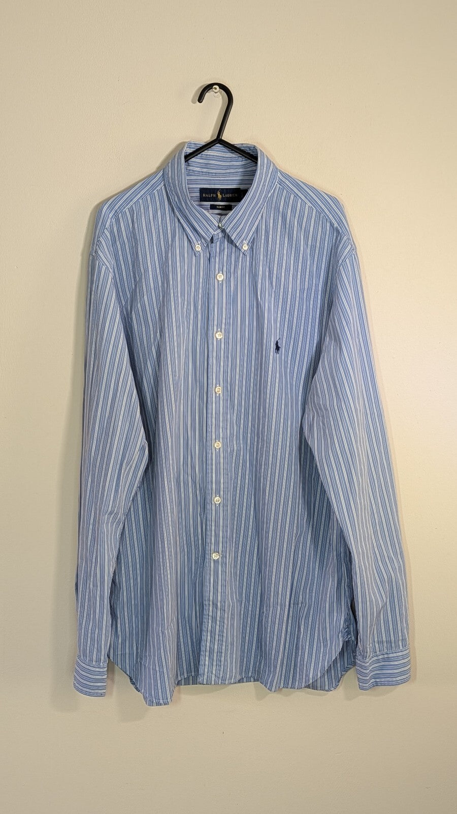 Ralph Lauren Men's Slim Fit Striped Shirt - Blue - Size XXL