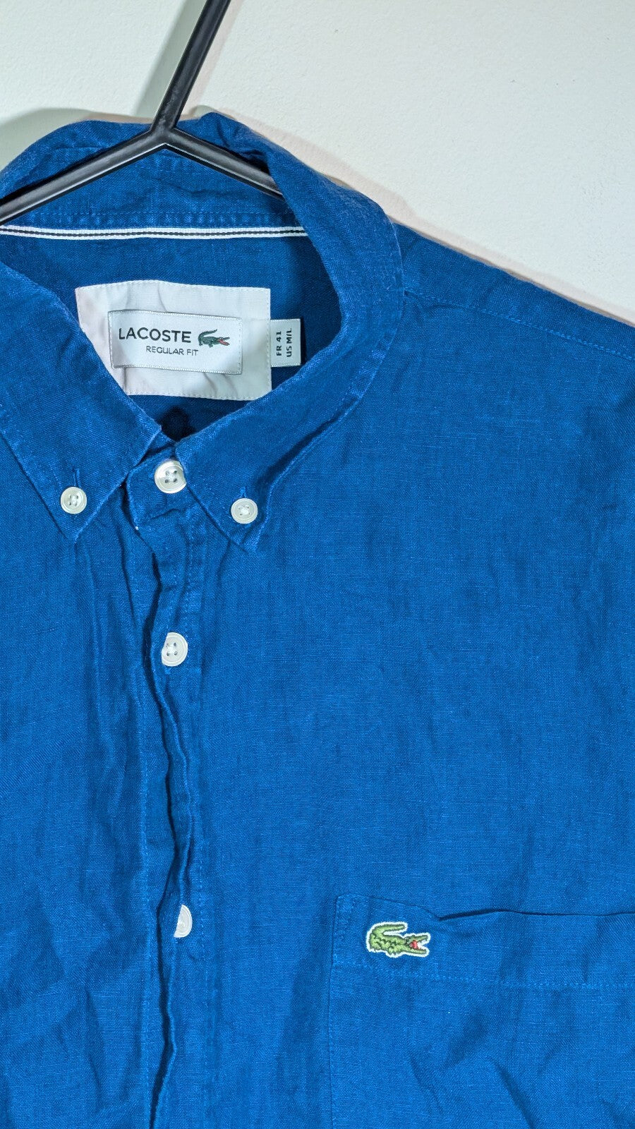 Lacoste Men's Regular Fit Shirt - Blue - Size 41 / Medium