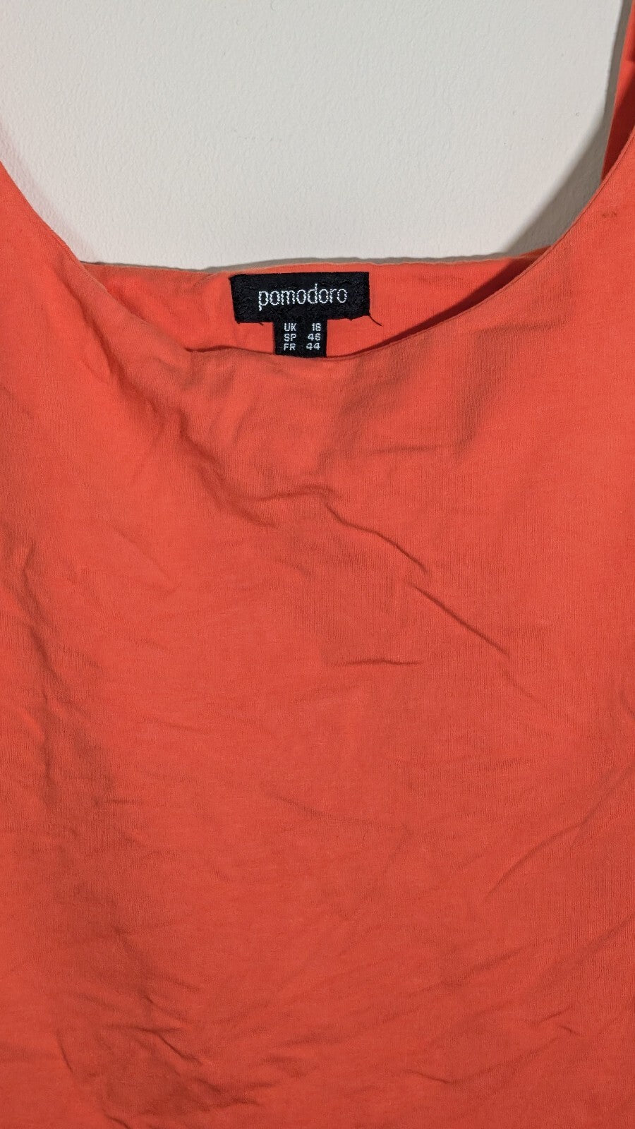 Pomodoro Women's Vest T Shirt - Orange - Size 16