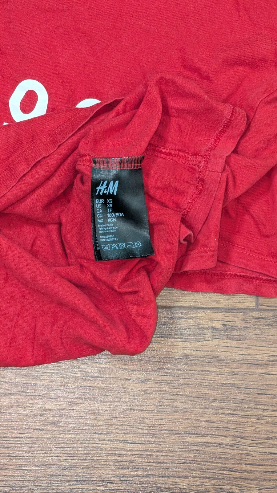 H&M Women's T Shirt - Red - Size XS