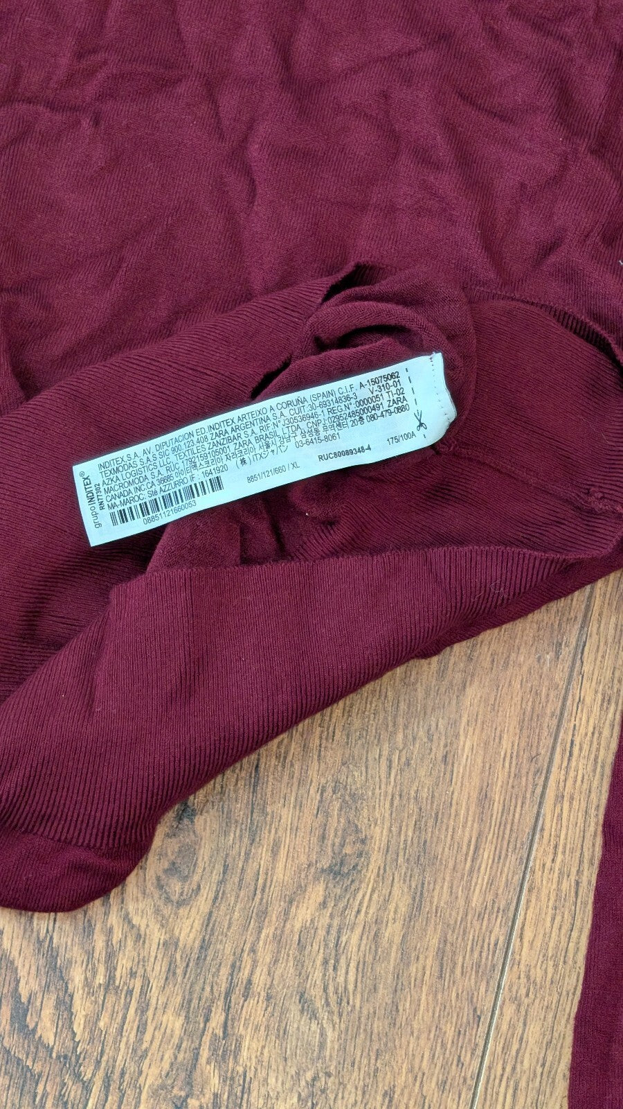 Zara Women's Sweatshirt Jumper - Burgundy - Size XL