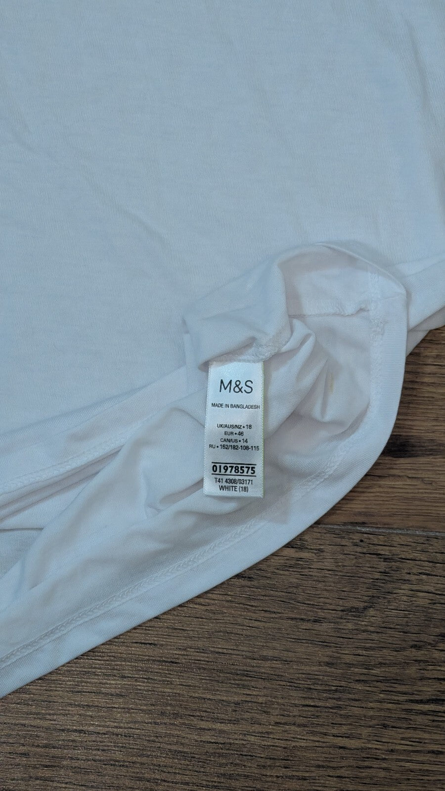 M&S Women's Vest T Shirt - White - Size 18