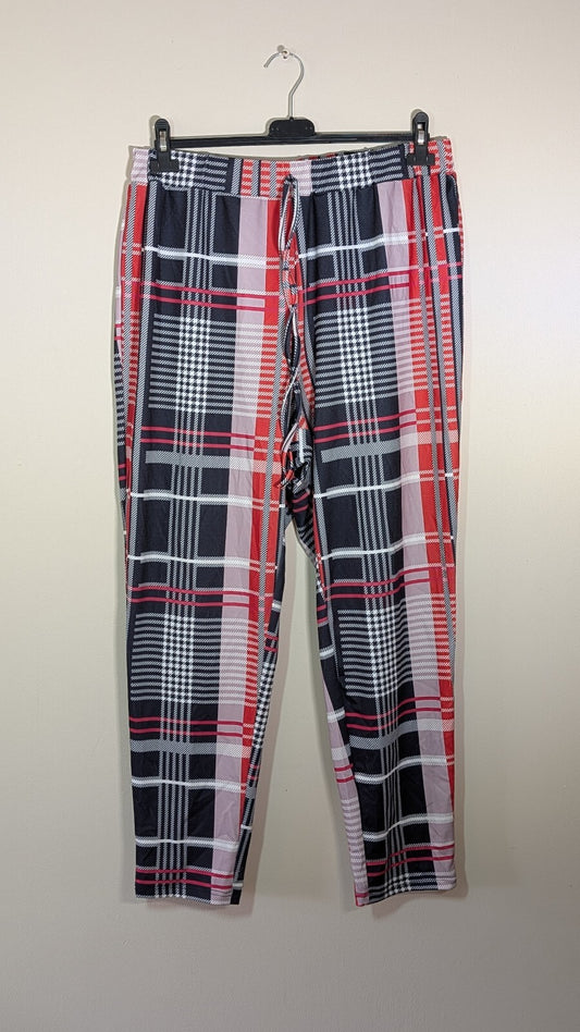 Shein Women's Check Trousers - Navy - Size 1XL