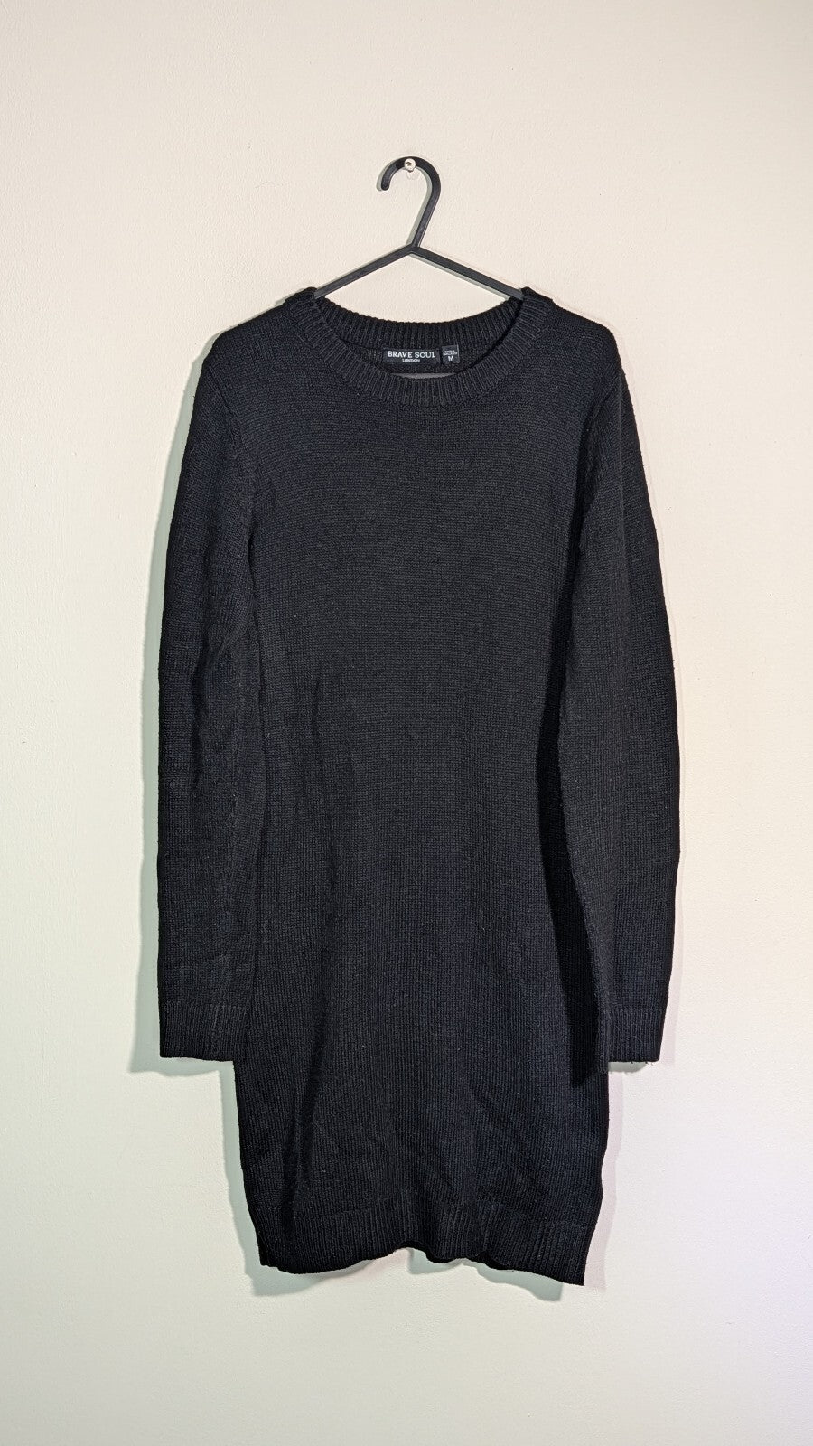 Brave Soul Women's Jumper Dress - Black - Size Medium