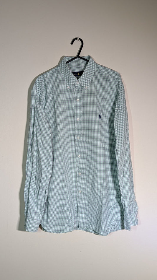 Ralph Lauren Men's Check Shirt - Green - Size Large