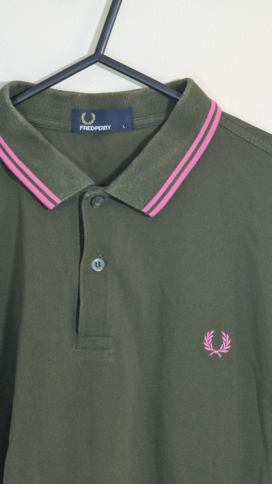 Fred Perry Men's Polo T Shirt - Green - Size Large