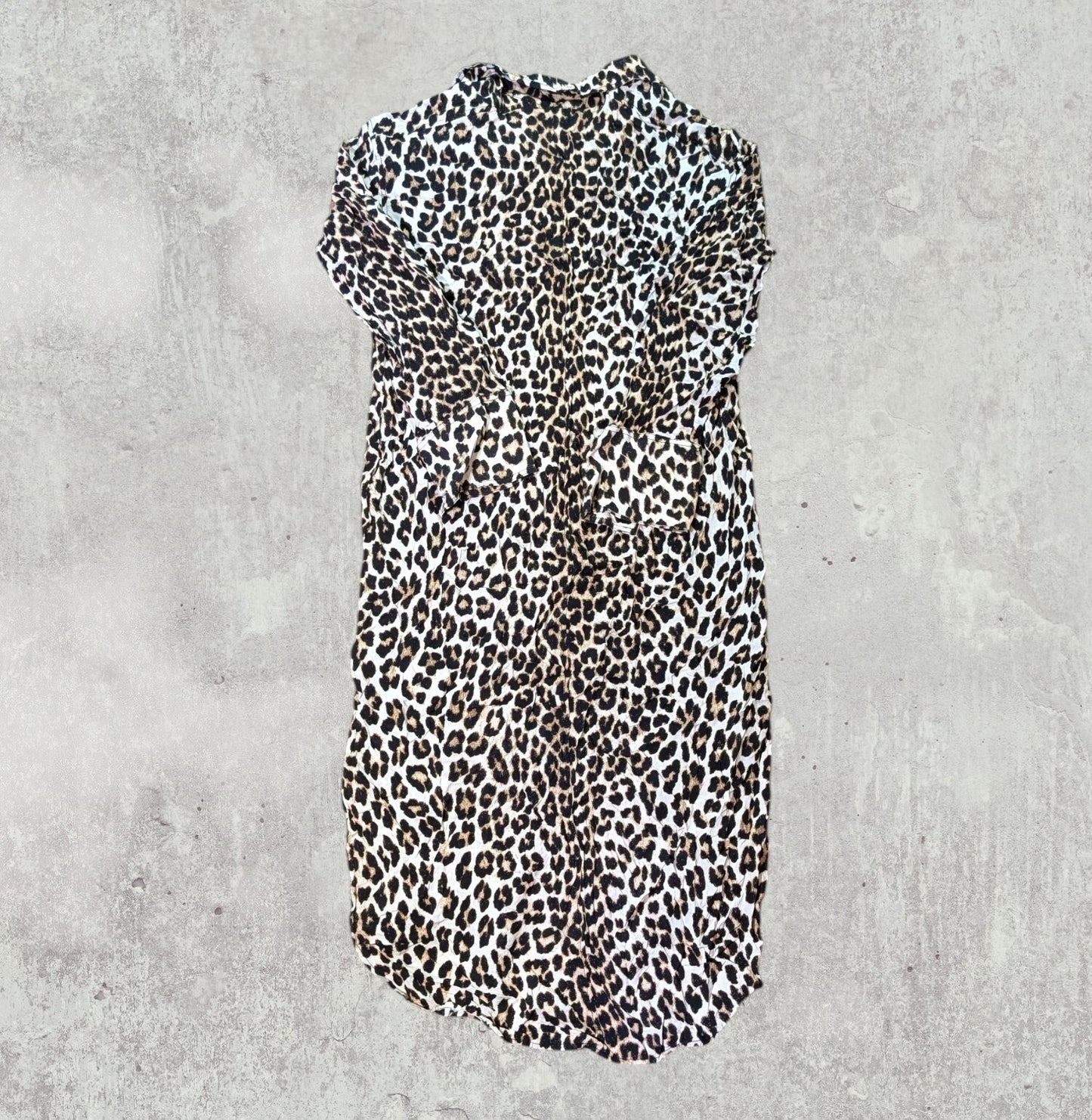 H&M Women's Leopard Print Shirt Dress - Black - Size XS
