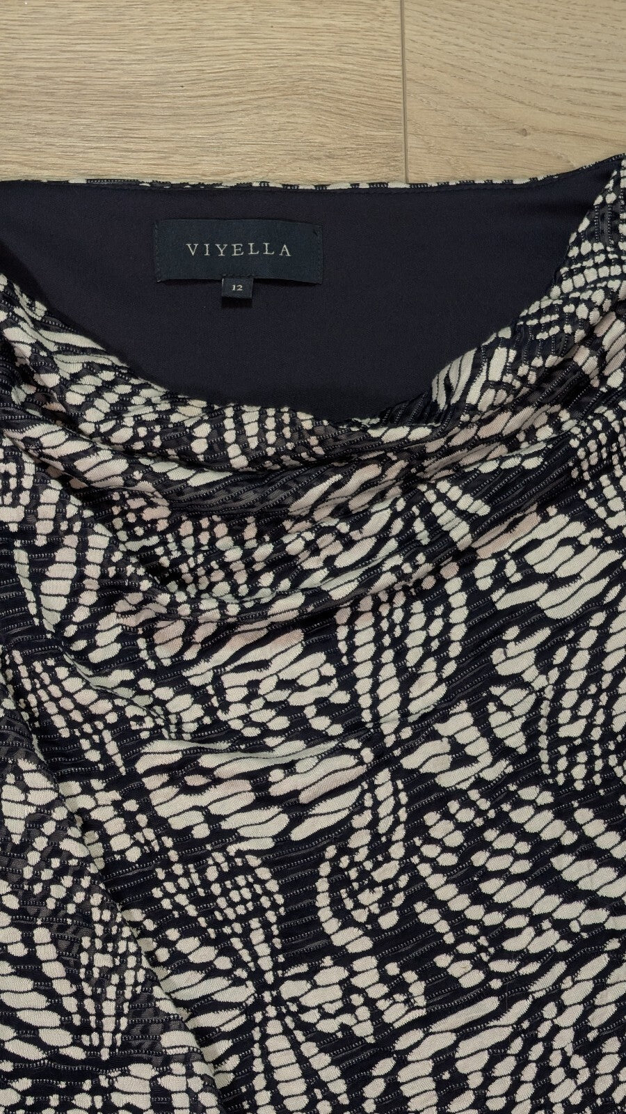 Viyella Women's Floral Dress - Navy - Size 12