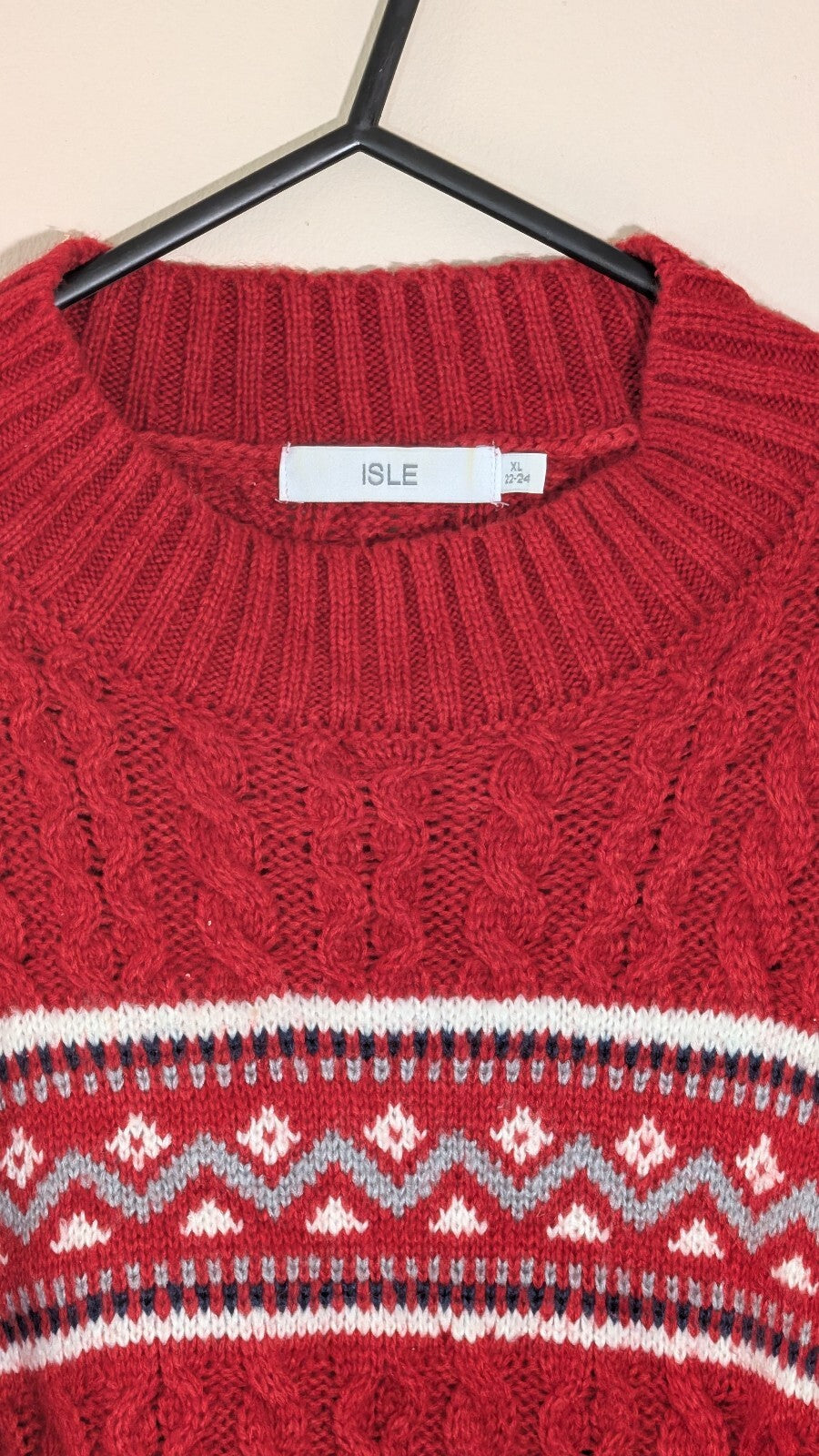 Isle Women's Sweatshirt Jumper - Red - Size 22